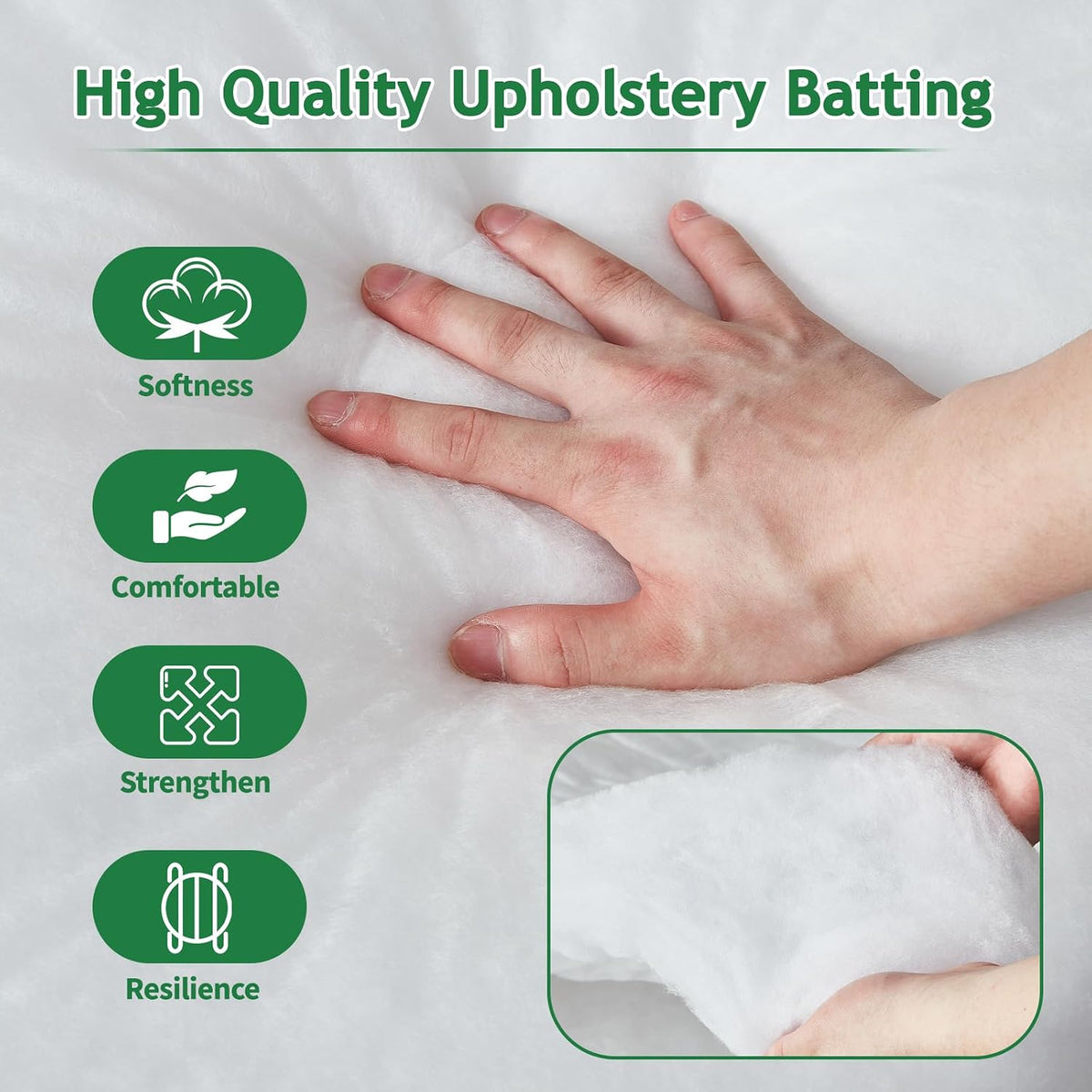 RRKTP Upholstery Batting for Quilting, 230 GSM Dacron Polyester Quilt