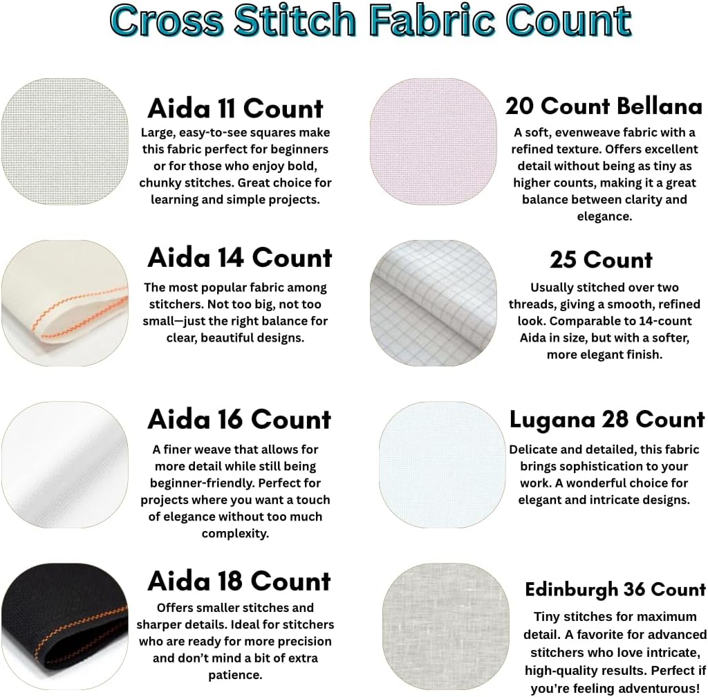 Zweigart Aida 16 Count Fabric – Natural White (101), 39.4" x 39.4"
