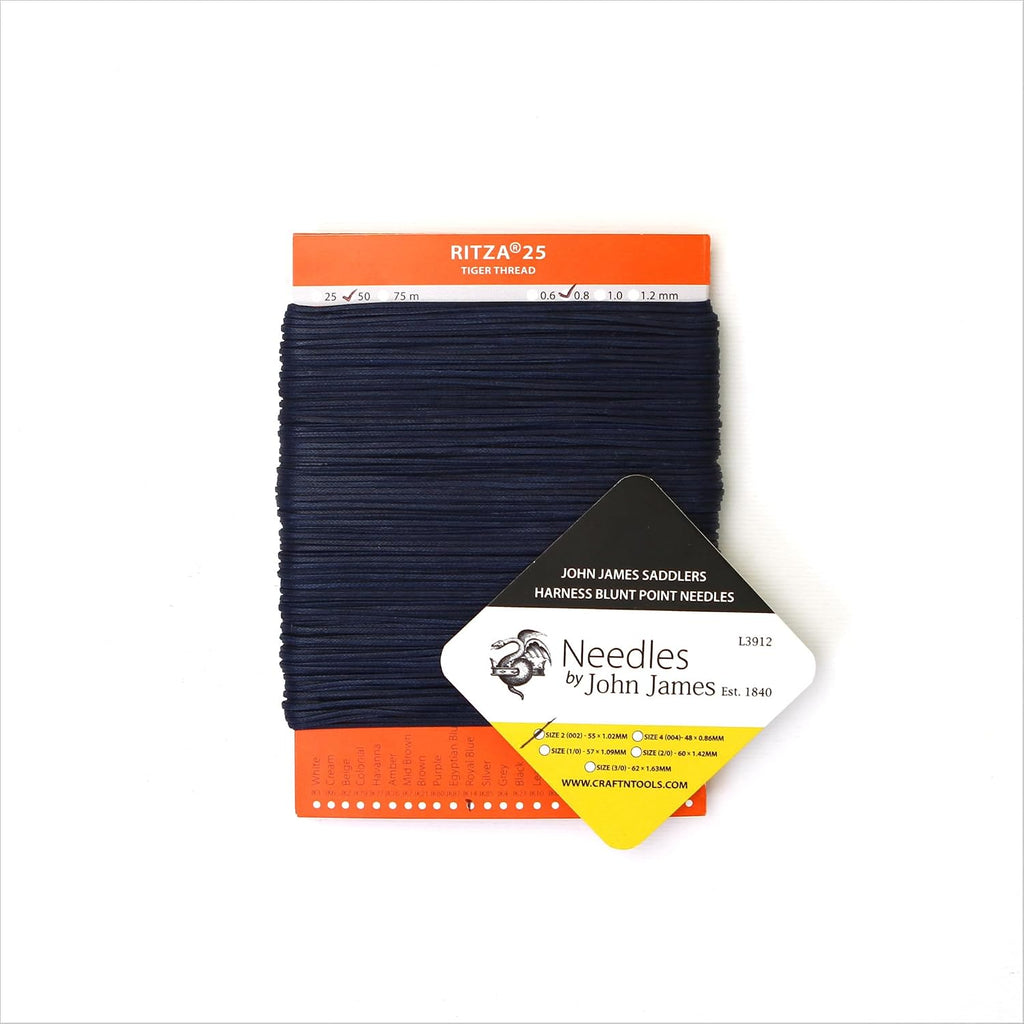 Royal Blue 1.0mm RITZA 25 Tiger Thread for Leather Craft | Waxed