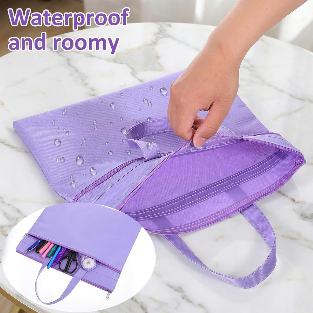 14.5x12 Inch Zippers Needlepoint Project Bag with Handle Reusable