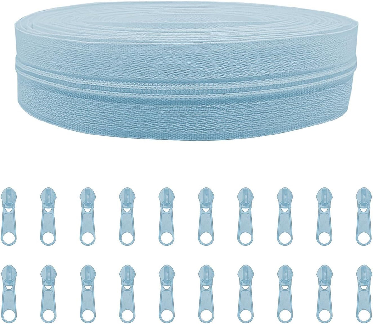 ANPURZII NO.5 Nylon Coil Zippers by The Yard Bulk 10 Yards with 20pcs