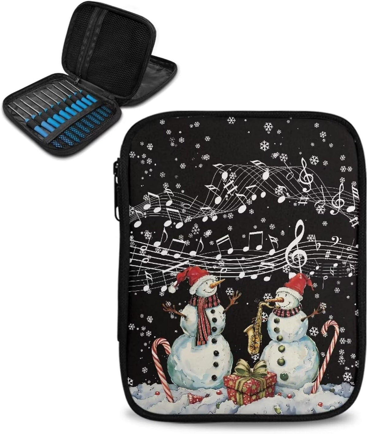 Goronwyfloyd Snowman Notes Crochet Needle Case Crochet Hook Organizer