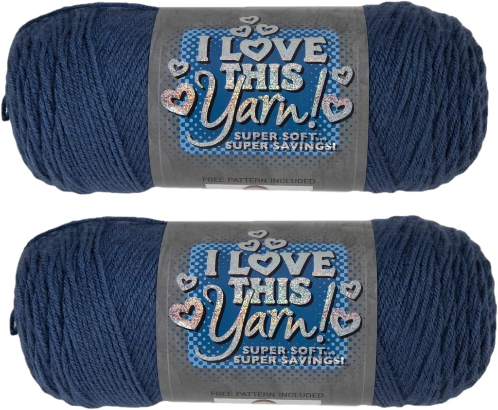 Hobby Lobby I Love This Yarn 100% Acrylic, 250 Dark Country Blue, Set
