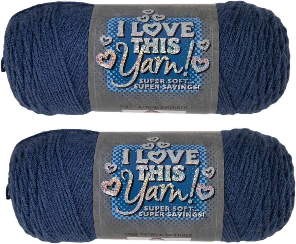 Hobby Lobby I Love This Yarn 100% Acrylic, 250 Dark Country Blue, Set