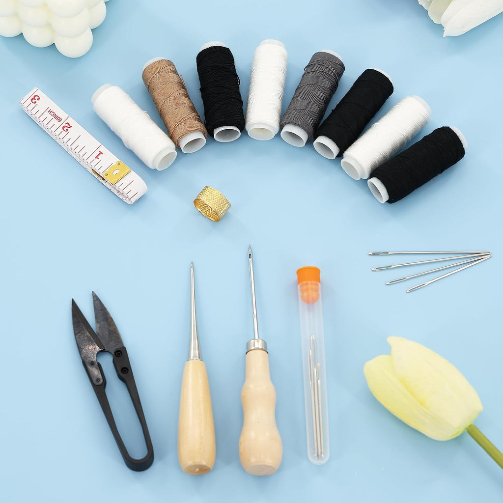 Mini Sewing Kit Upholstery Repair Kit Includes Thumb Sleeve, Scissors