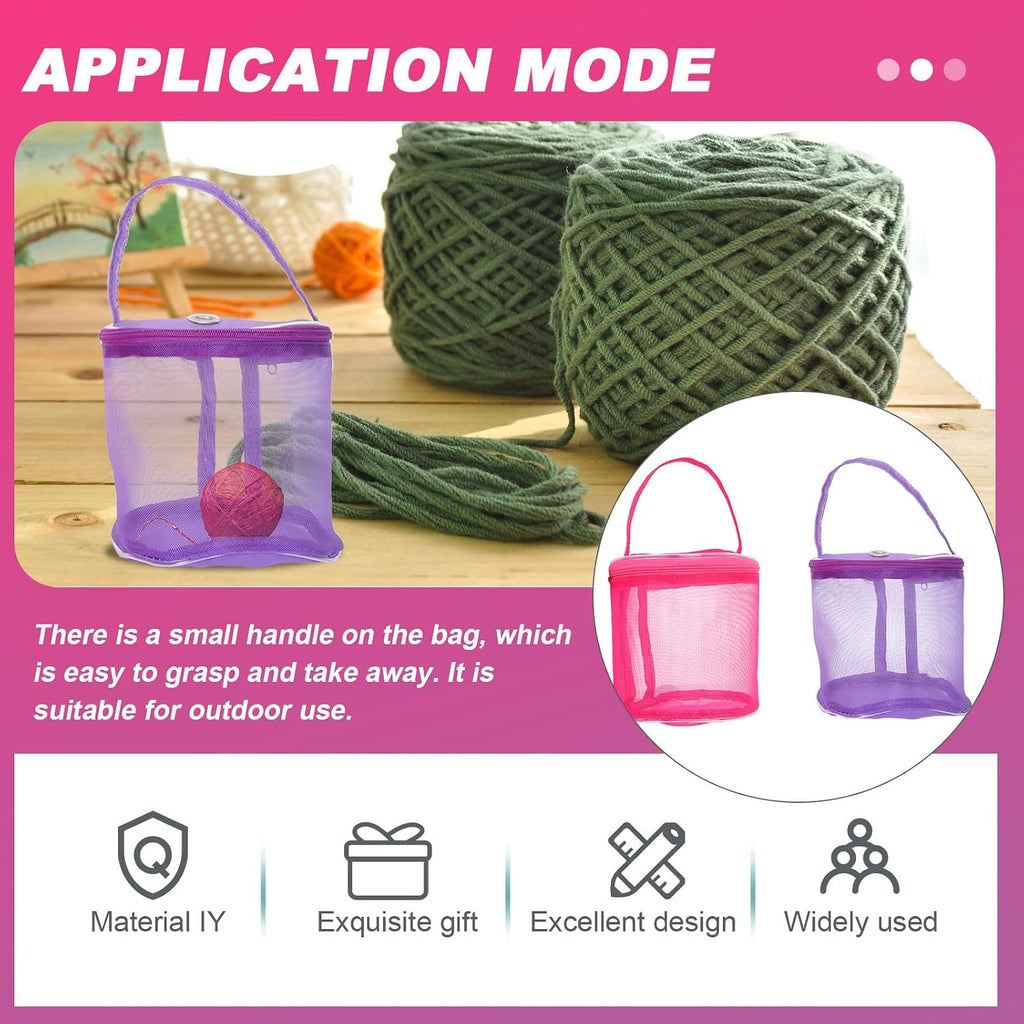 GALPADA 6pcs Mesh Yarn Storage Bag Portable Woolen Yarn Organizer for