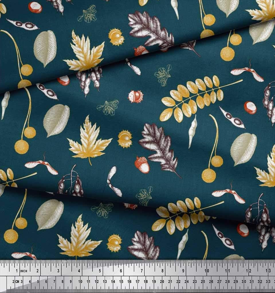 Soimoi Cotton Canvas Blue Fabric - by The Yard - 56 Inch Wide
