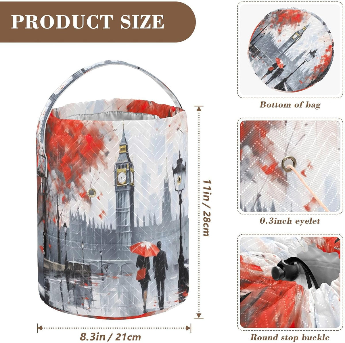 YETTASBIN London Landscape Yarn Storage Bag, Large Crochet Knitting