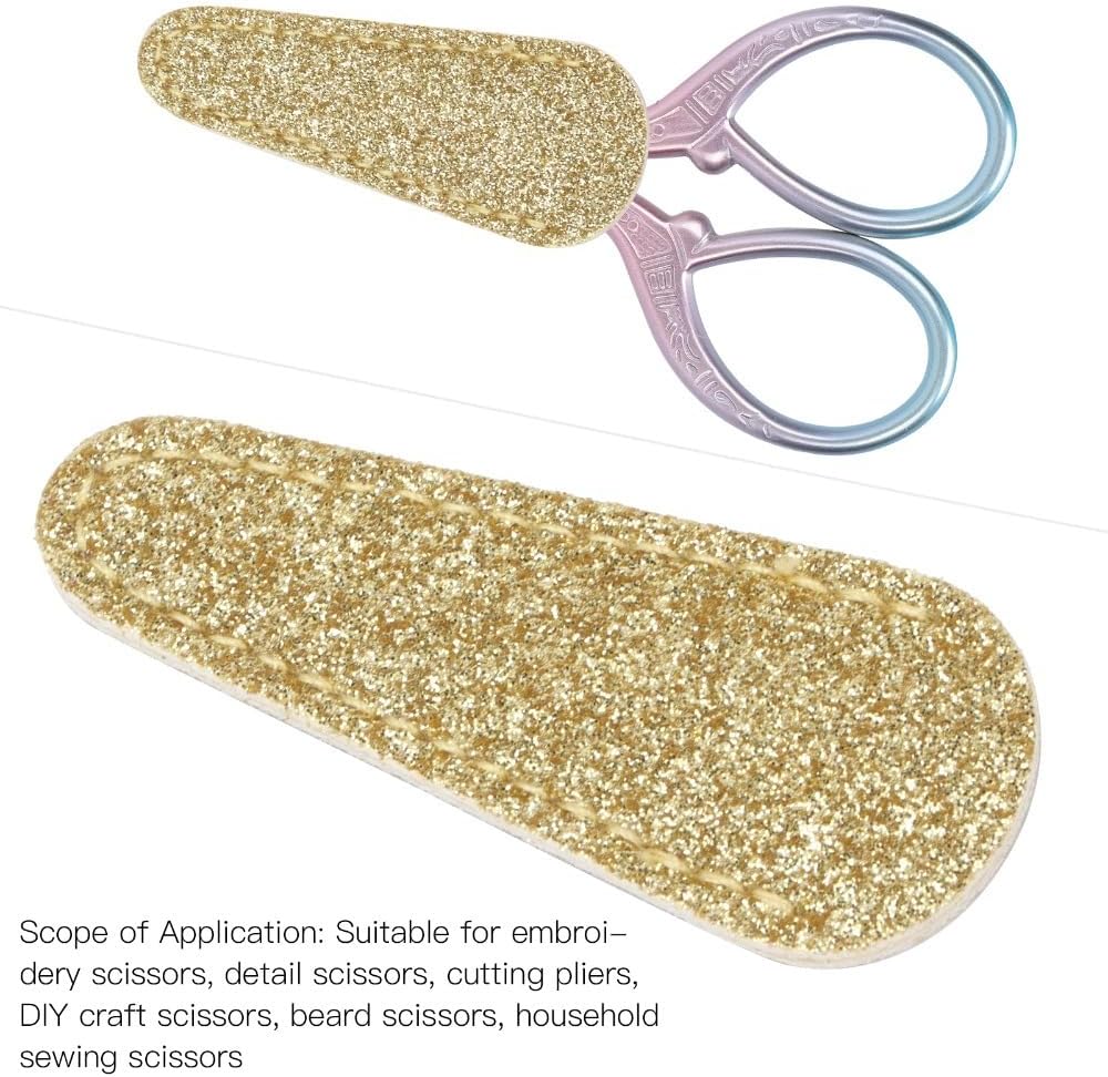 Leather Embroidery Scissors Sheath, Portable Safety Scissor Cover