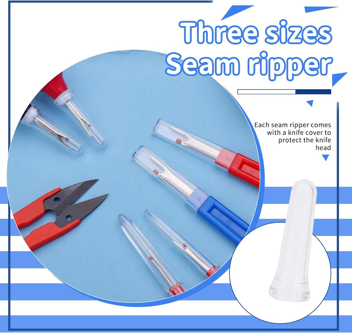 SOCNITC 68 Pcs Seam Ripper Tool Kit Stitch Rippers with Tailors Chalk