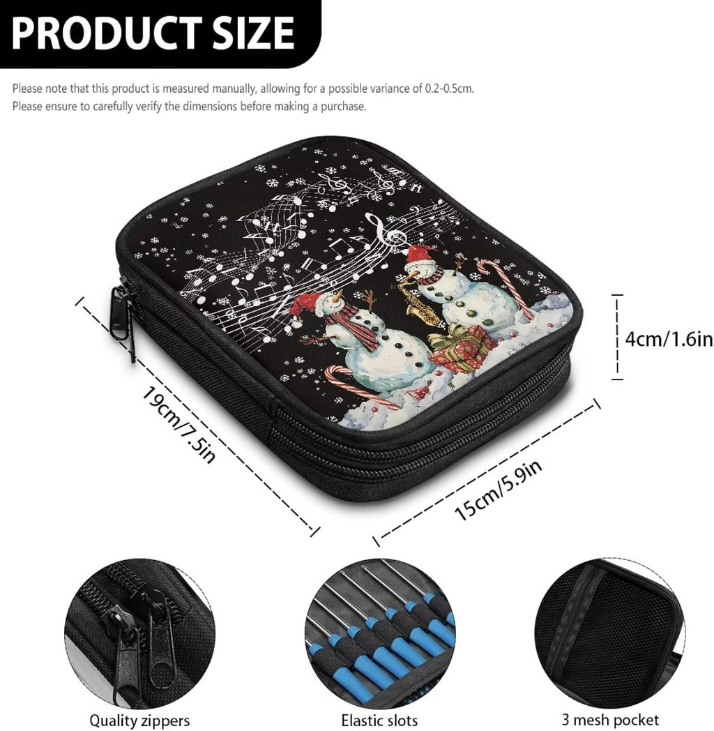 Goronwyfloyd Snowman Notes Crochet Needle Case Crochet Hook Organizer