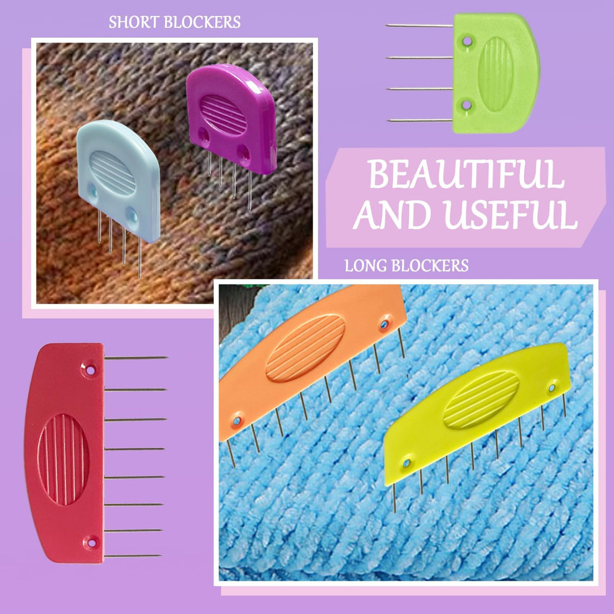 20Pcs Knit Blockers Pins Kit, Knit Blocking Combs for Crochet Knitting