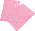 2pcs A5 Pink Double-sided Self-healing PVC Cutting Mat with Grid Lines