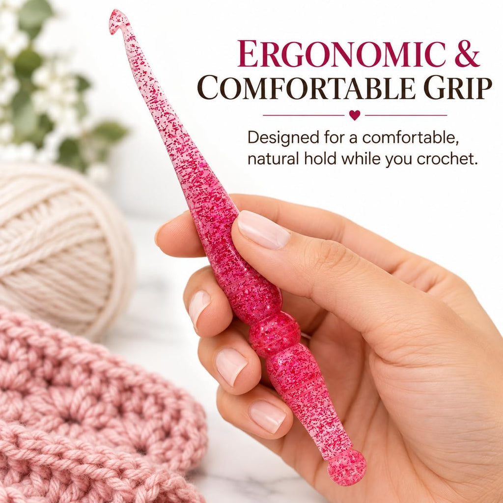 Ommi Ergonomic Handle Crochet Hooks | Handcrafted 7’’ Crochet Hook