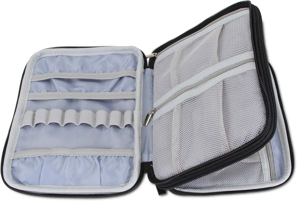 Damero Crochet Hook Case Organizer Empty, Large, Gray Dots