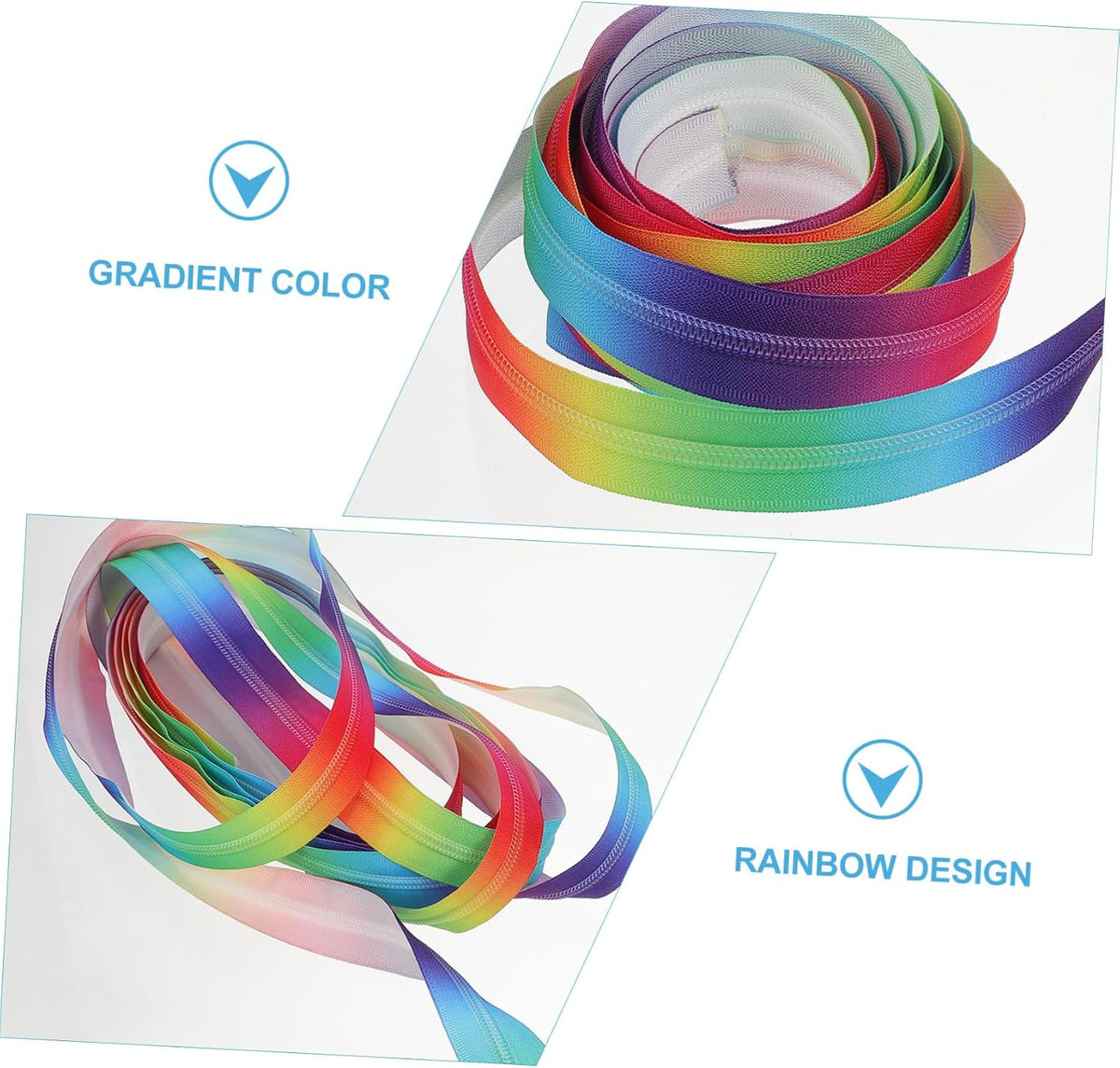 Rainbow Nylon Coil Zipper Yard for Hoodies and Duffle Bags