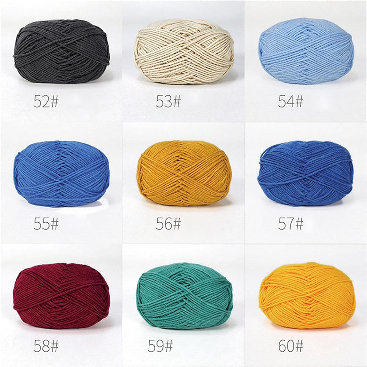 6Pcs Crochet Yarn, 50g / Roll Soft Crochet, 40 Autumn Yellow