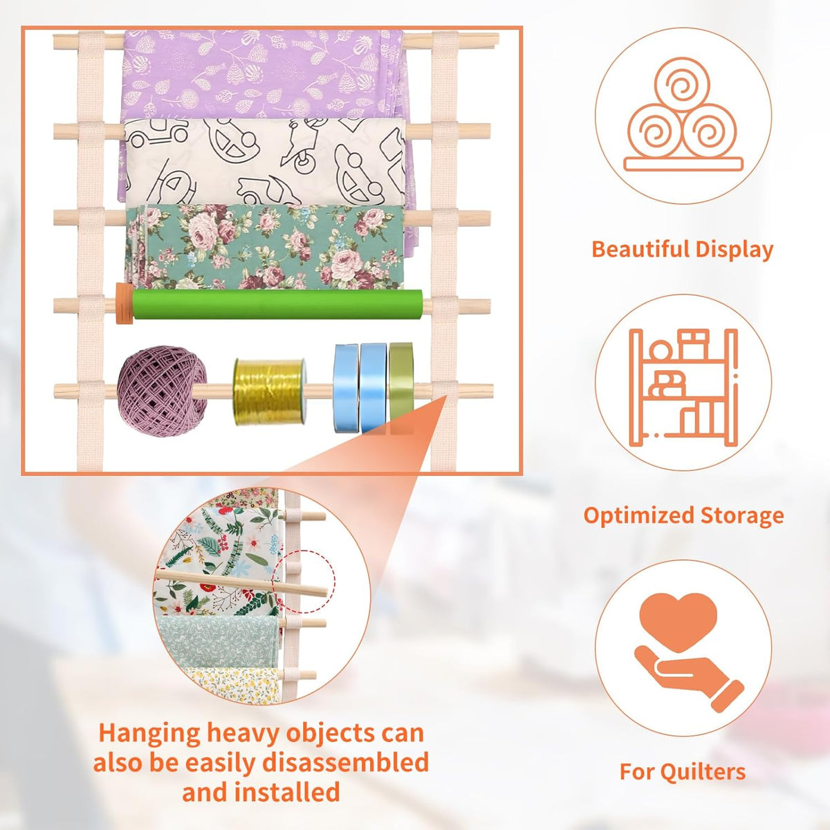 sewing fabric storage: 33.5x16.5 Inch fabric organizer and sewing