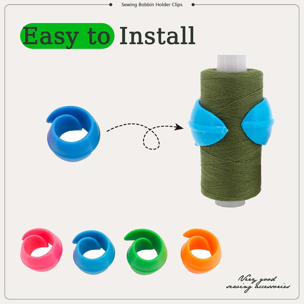 100pcs 4 Colors Thread Spool Huggers Silicone Bobbin Spool Savers No