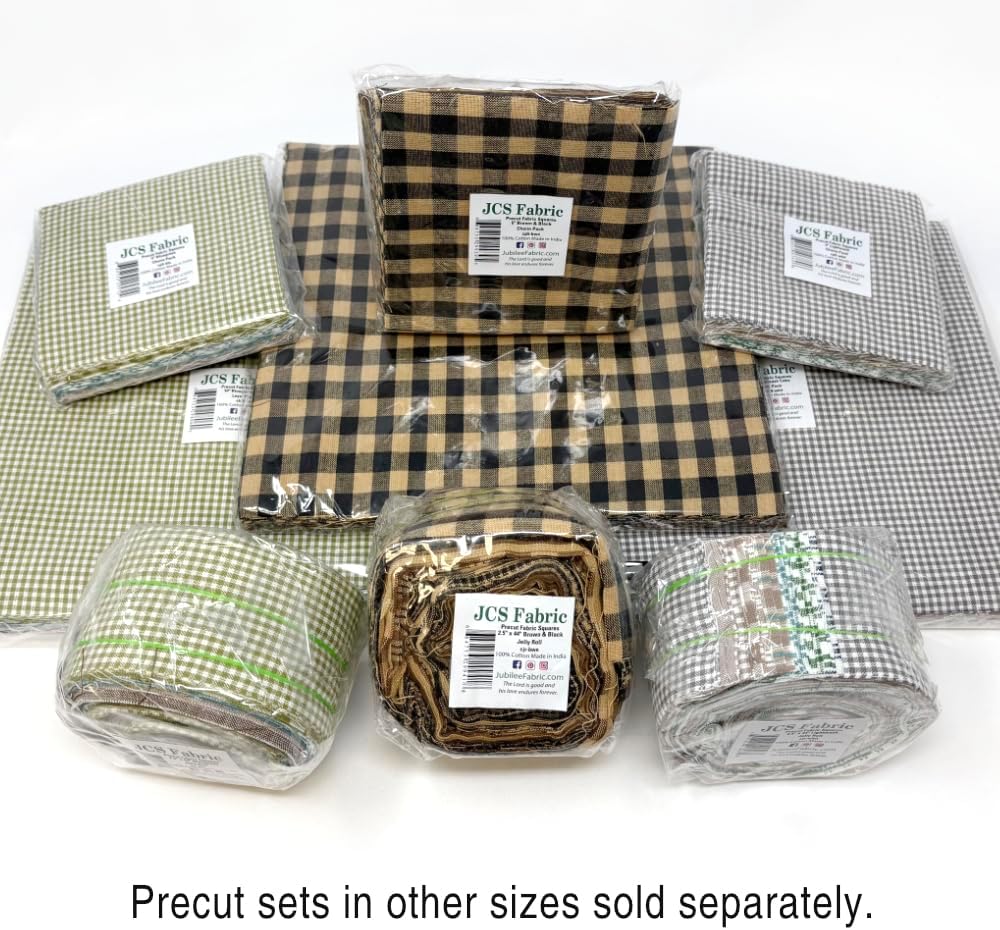 40 Primitive Charm Pack, 5 inch Precut Cotton Homespun Assorted Fabric