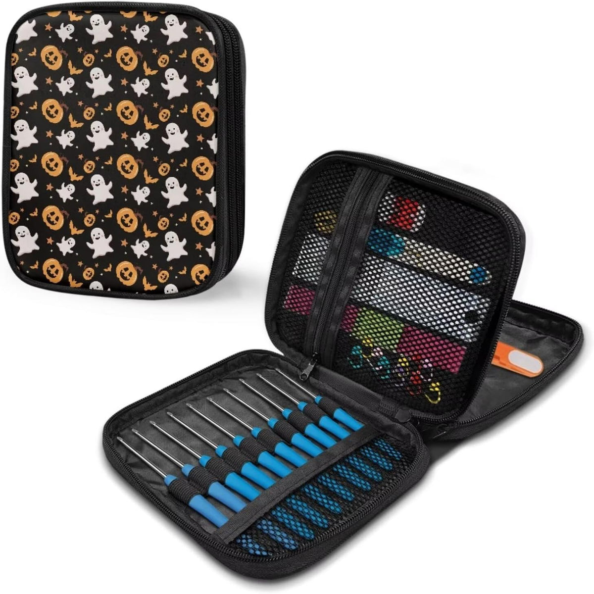 Vanideaoty Pumpkin Crochet Storage Organizer Ghost Crochet Hook Case