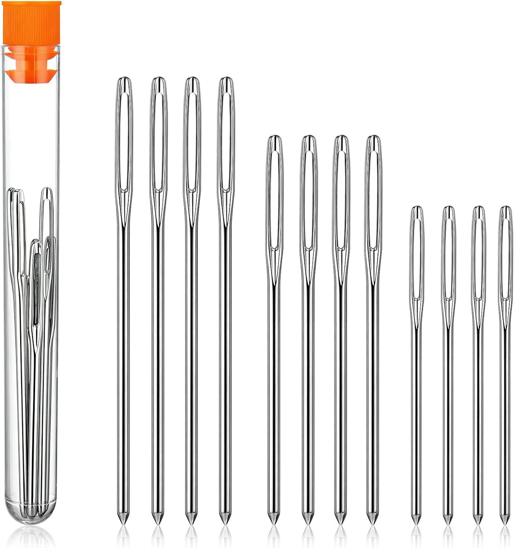 Outus 9 Pcs Large Eye Blunt Needles 3 Sizes Stainless Steel Yarn