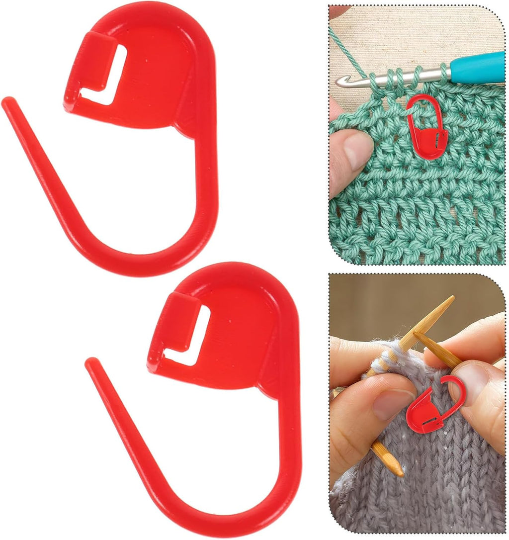 Crochet Stitch Markers Set for Knitters 1000pcs Plastic Red