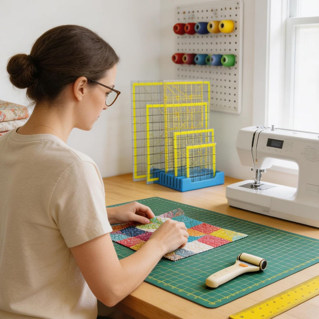 Adameng 12 Slot Quilting Ruler Holder Sewing Ruler Holder Organizer