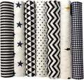 7pcs Quilting Fabric 18" x 22" 100% Cotton Craft Fabric Bundle Squares