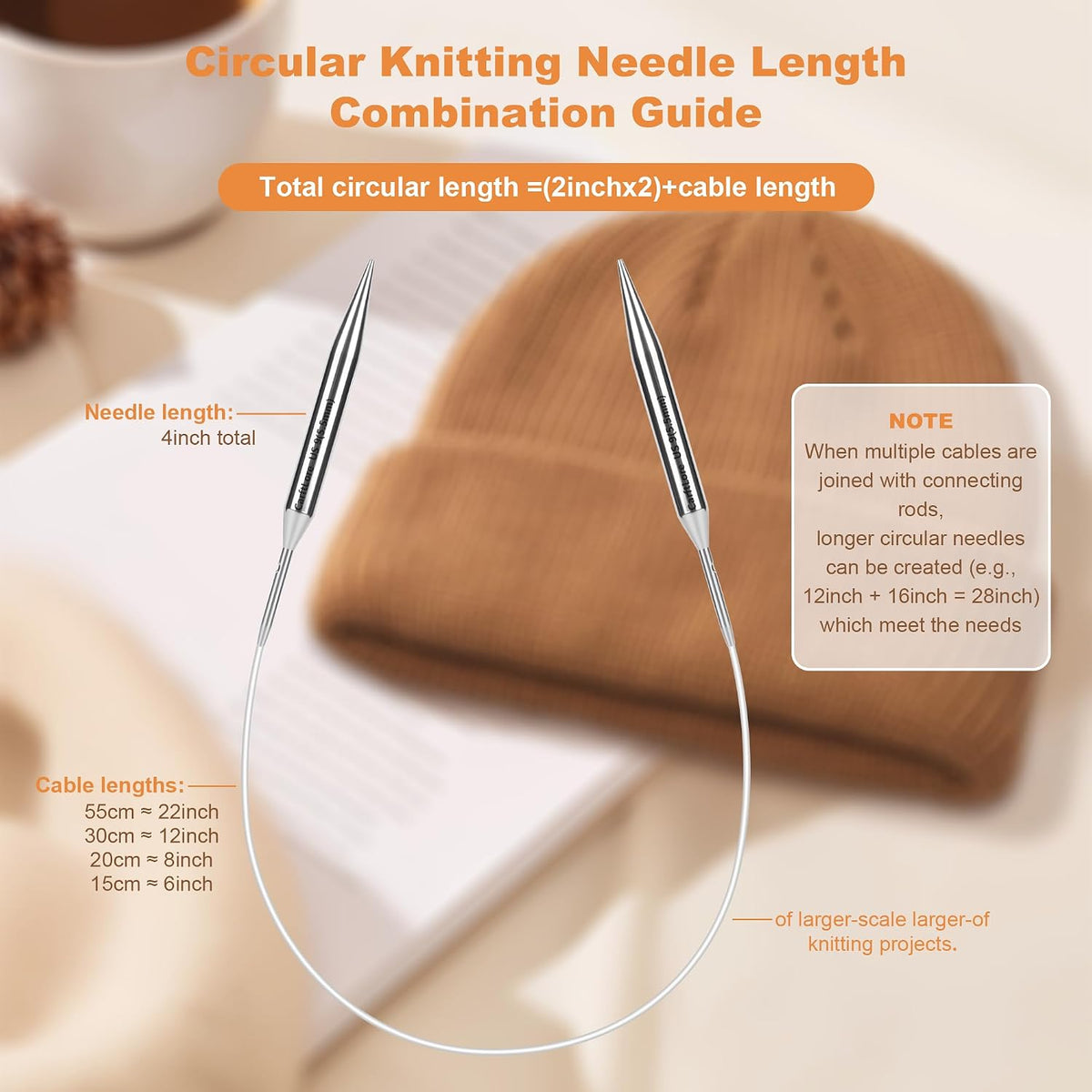 CRAFTLORE 2 & 3-Inch Shorties Interchangeable Circular Knitting Needle