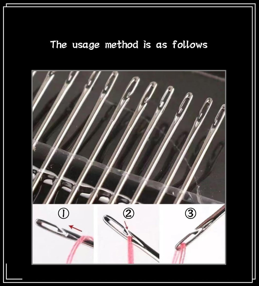 30 Pack Non Threading Sewing Needle Side Opening Sewing Needle with