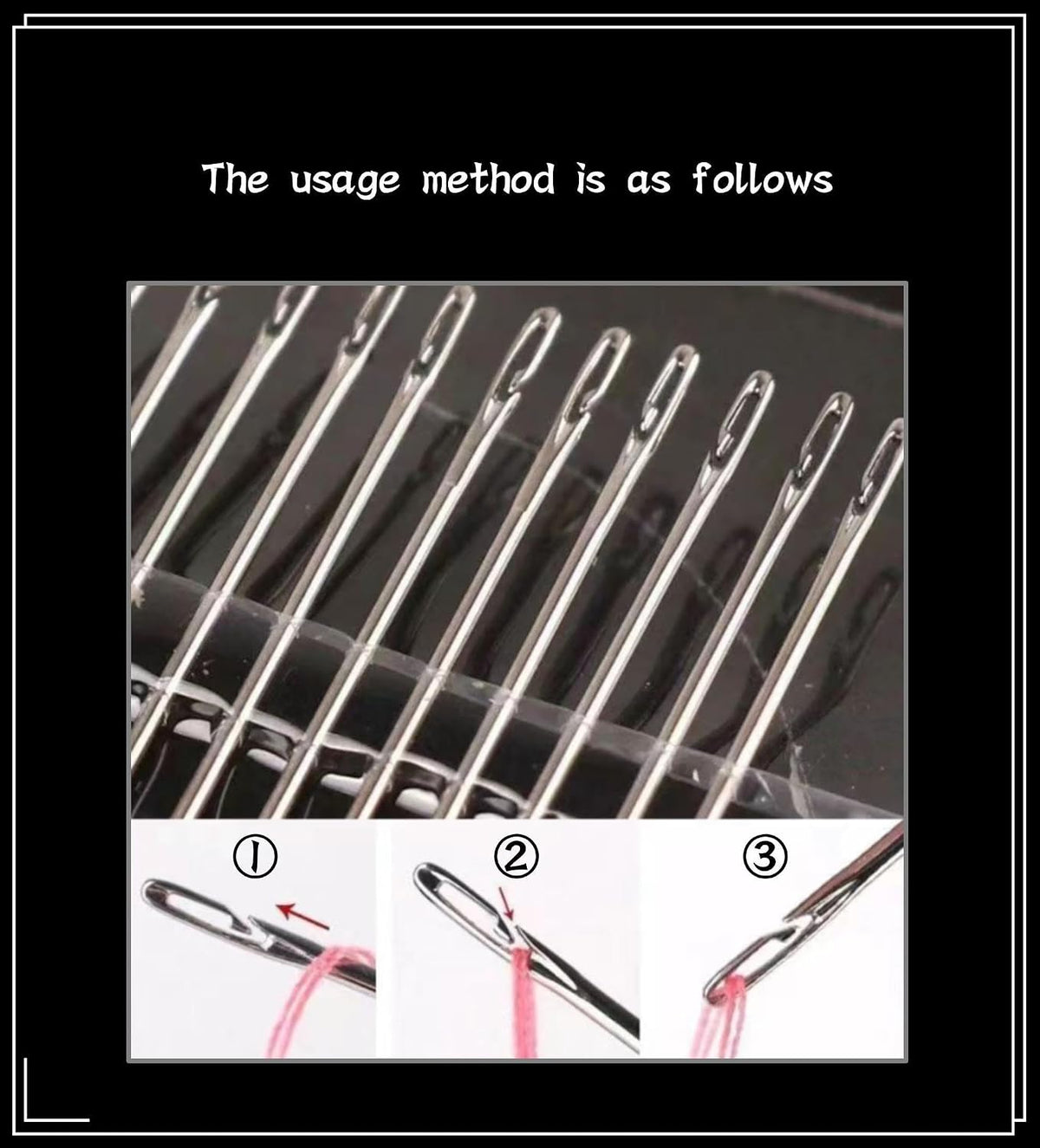 30 Pack Non Threading Sewing Needle Side Opening Sewing Needle with