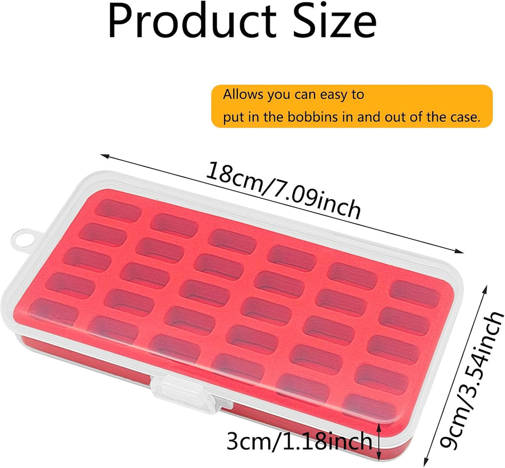 Pack of 2 Plastic Bobbin Storage Case Bobbin Boxes Thread Organizer