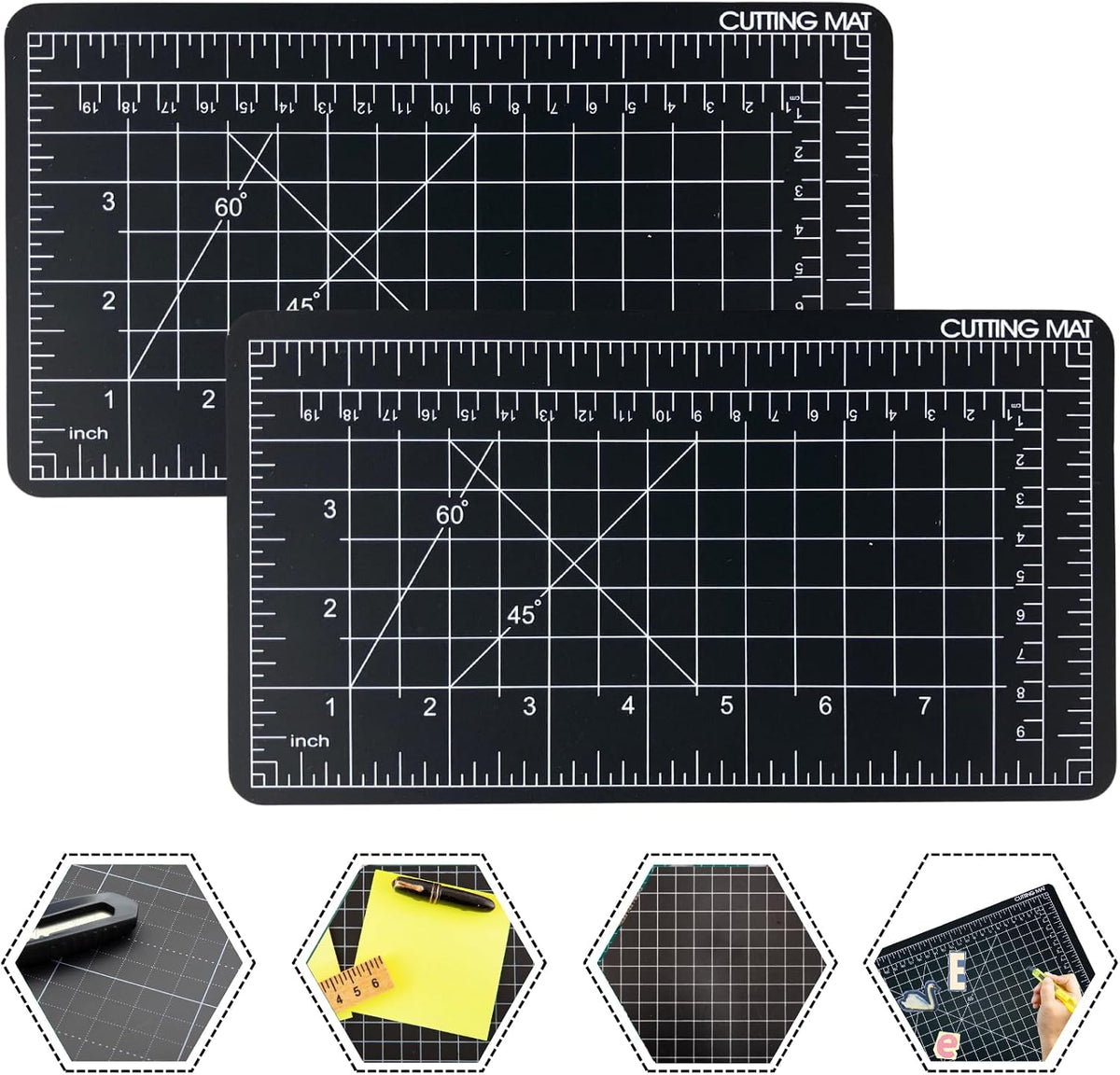 ARTIST'S BEST 2 Pc. 5" x 9" Self Healing Black Cutting Mat | Rotary
