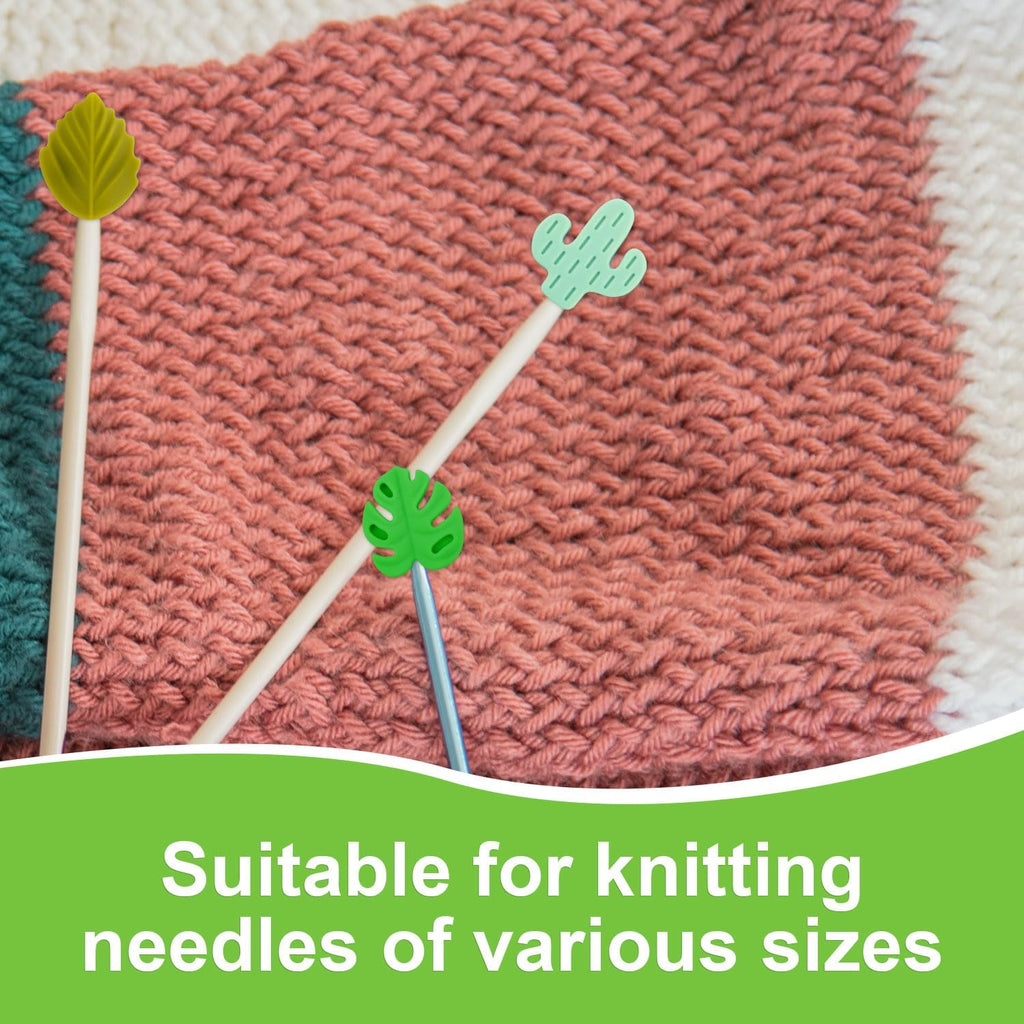 16pcs Knitting Needle Stoppers, Silicone Needle Point Protectors Daisy