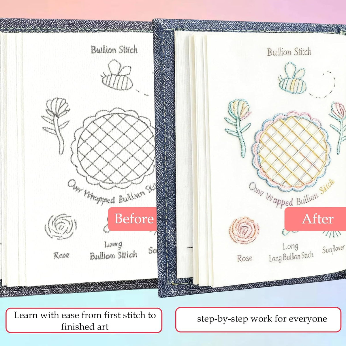 Embroidery Stitch Book Kit, The Ultimate DIY Embroidery Learning