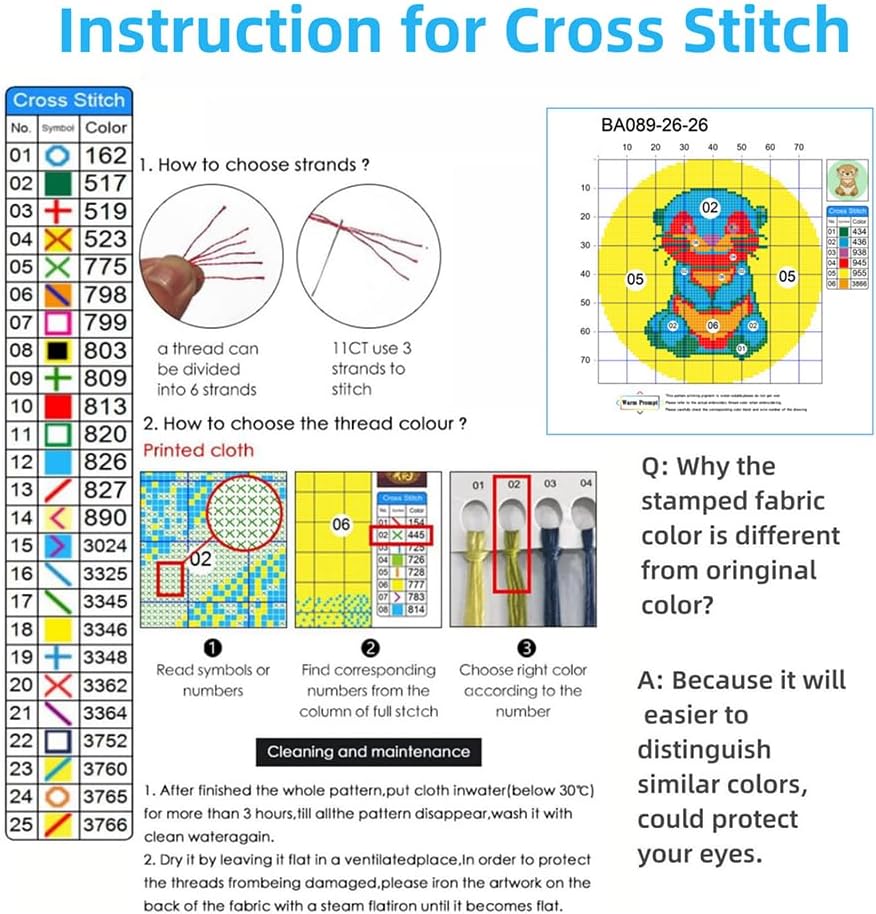 DIY Cross Stitch Kits Sunflowers with Hoop 20x20cm-1