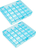 2 Pack 25 Slots Empty Bobbins Spools Box, Sewing Craft Plastic Case