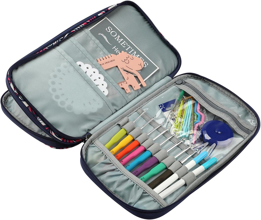 Crochet Hook Case Zipper Organizer Bag Knitting Accessories Storage