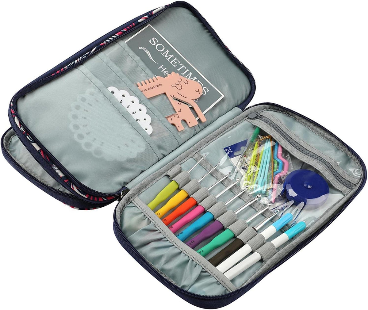 Crochet Hook Case Zipper Organizer Bag Knitting Accessories Storage
