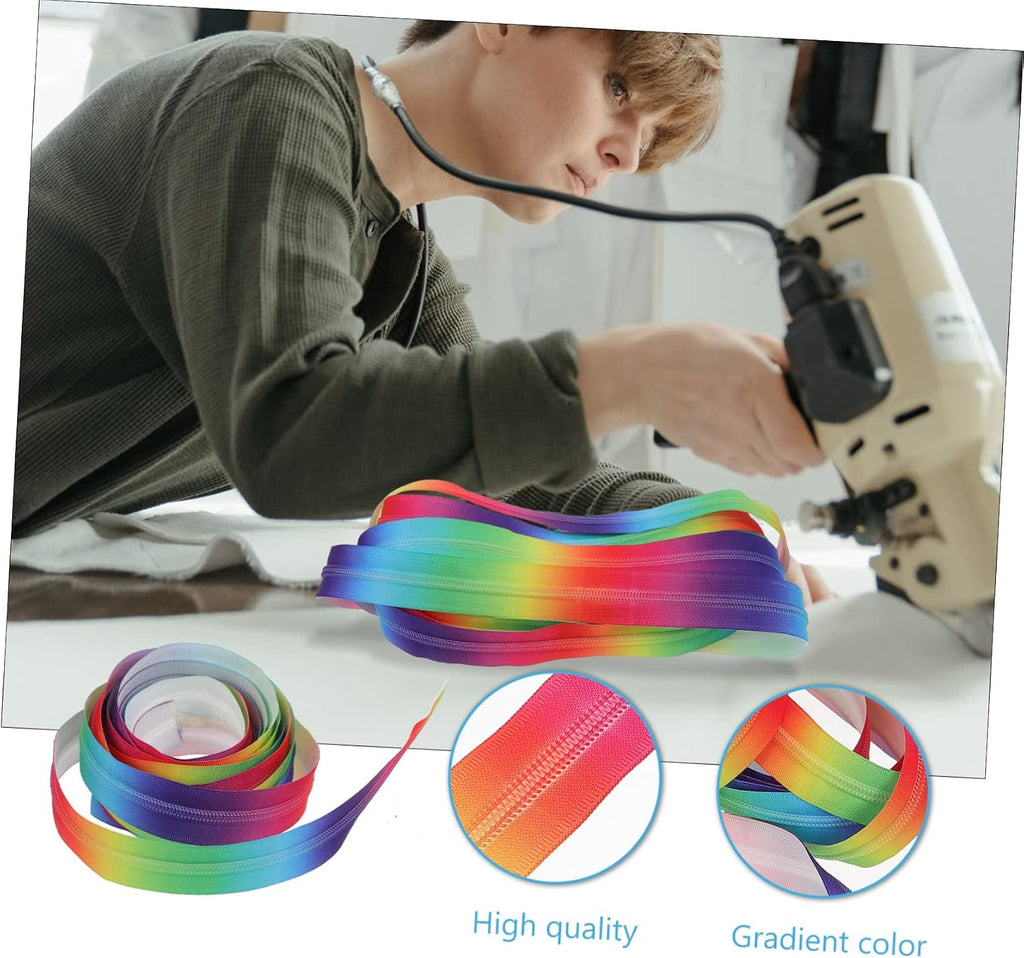 Rainbow Nylon Coil Zipper Yard for Hoodies and Duffle Bags