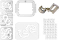 5pcs Free Motion Quilting Template Rulers 4pcs Quilting Ruler 3mm with