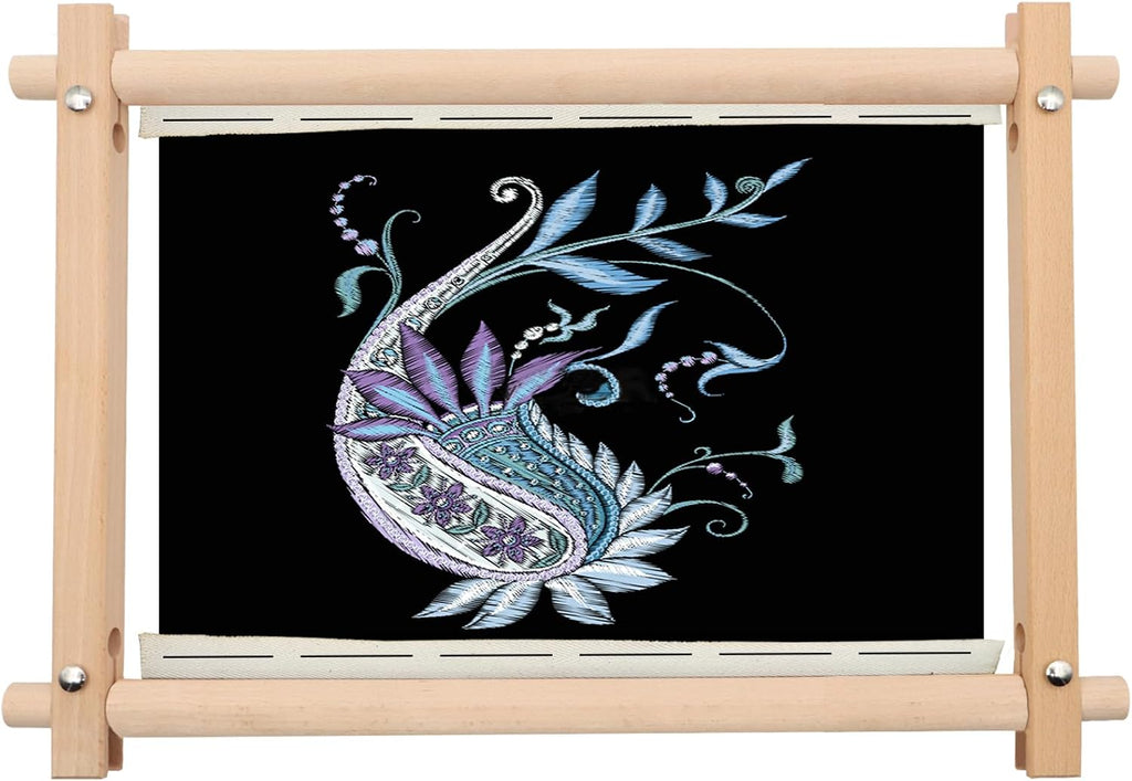MUFEKUM Beech Wood Embroidery Tapestry Scroll Frame 17"x12"