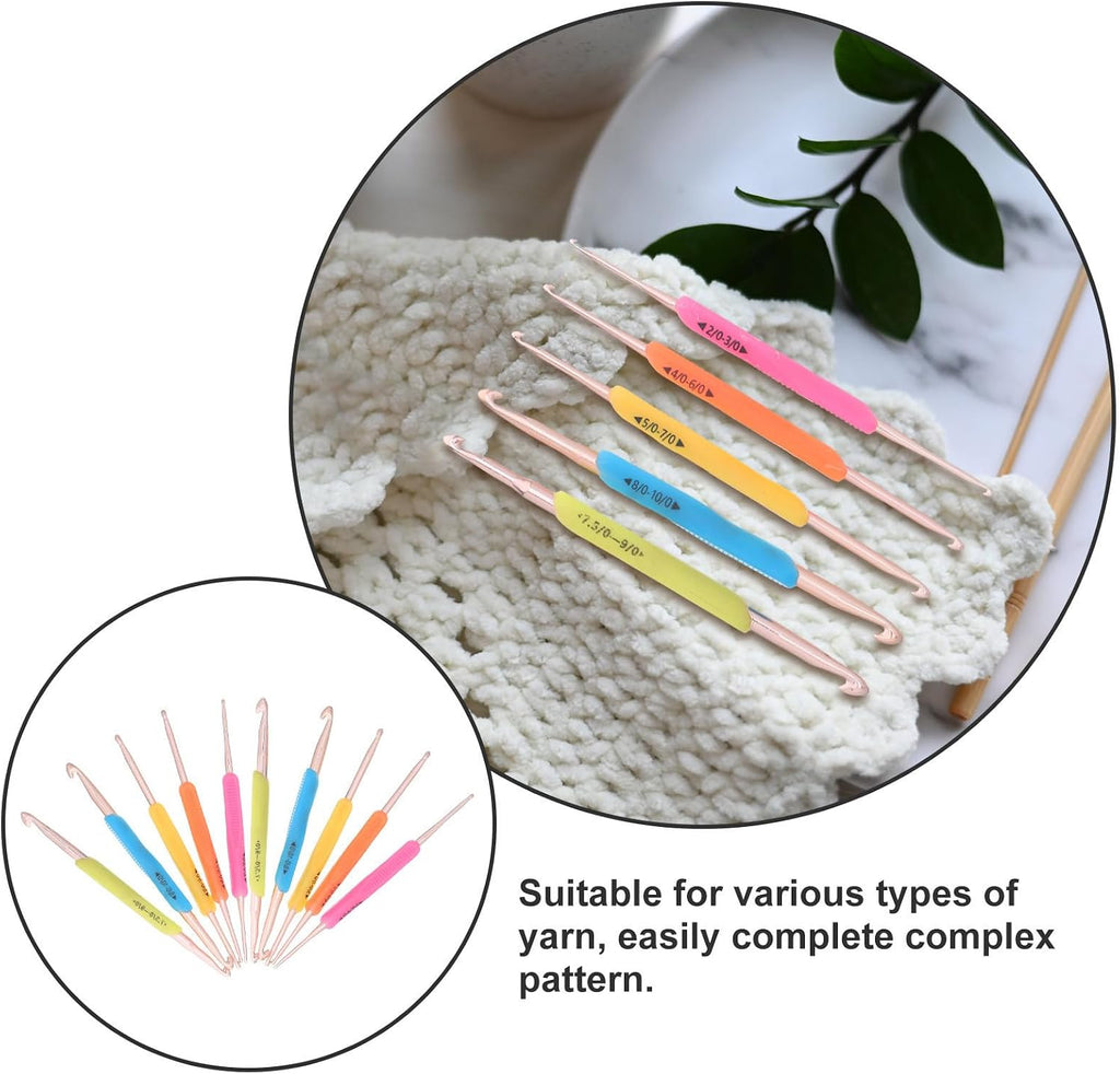 10pcs Double Headed Crochet Hooks Set for Yarn and Scarves