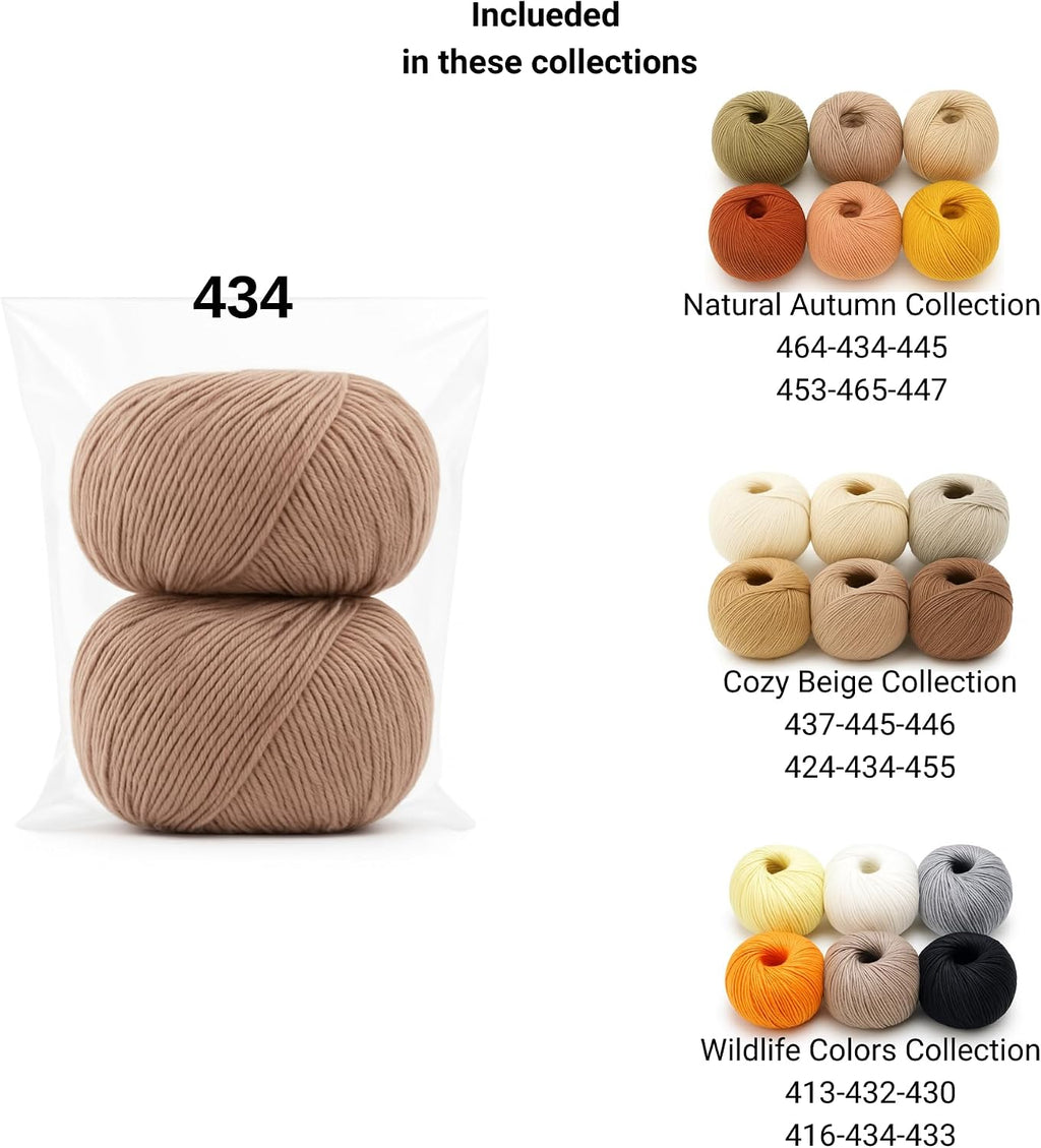Harmony Cotton Yarn by Yarneverse – 2-Pack Soft Fine Weight (#2) 60%
