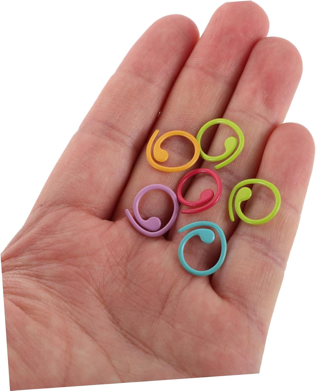 Spiral Metal Stitch Markers for Knitting Crochet Yarn, 100 Pack