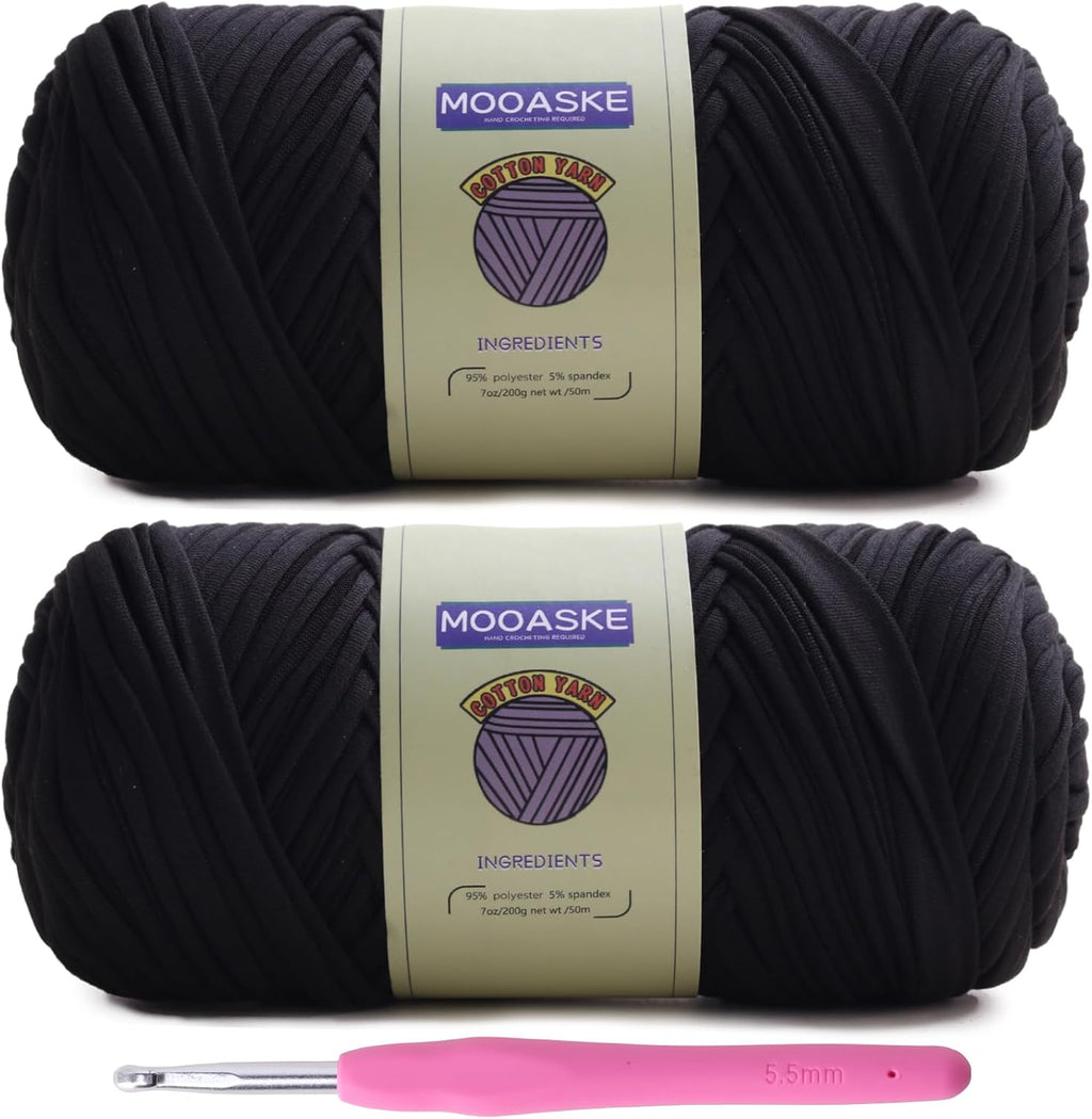 Mooaske 2 Pack T-Shirt Crochet Yarn for DIY Knitting Crochet Cloth