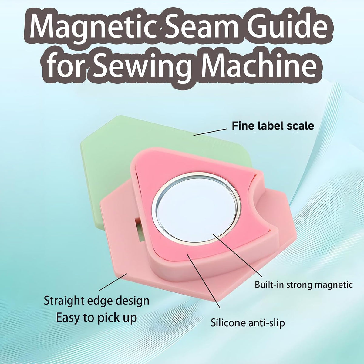 Anytin 3PCS Magnetic Seam Guide for Sewing Machine,Polygonal