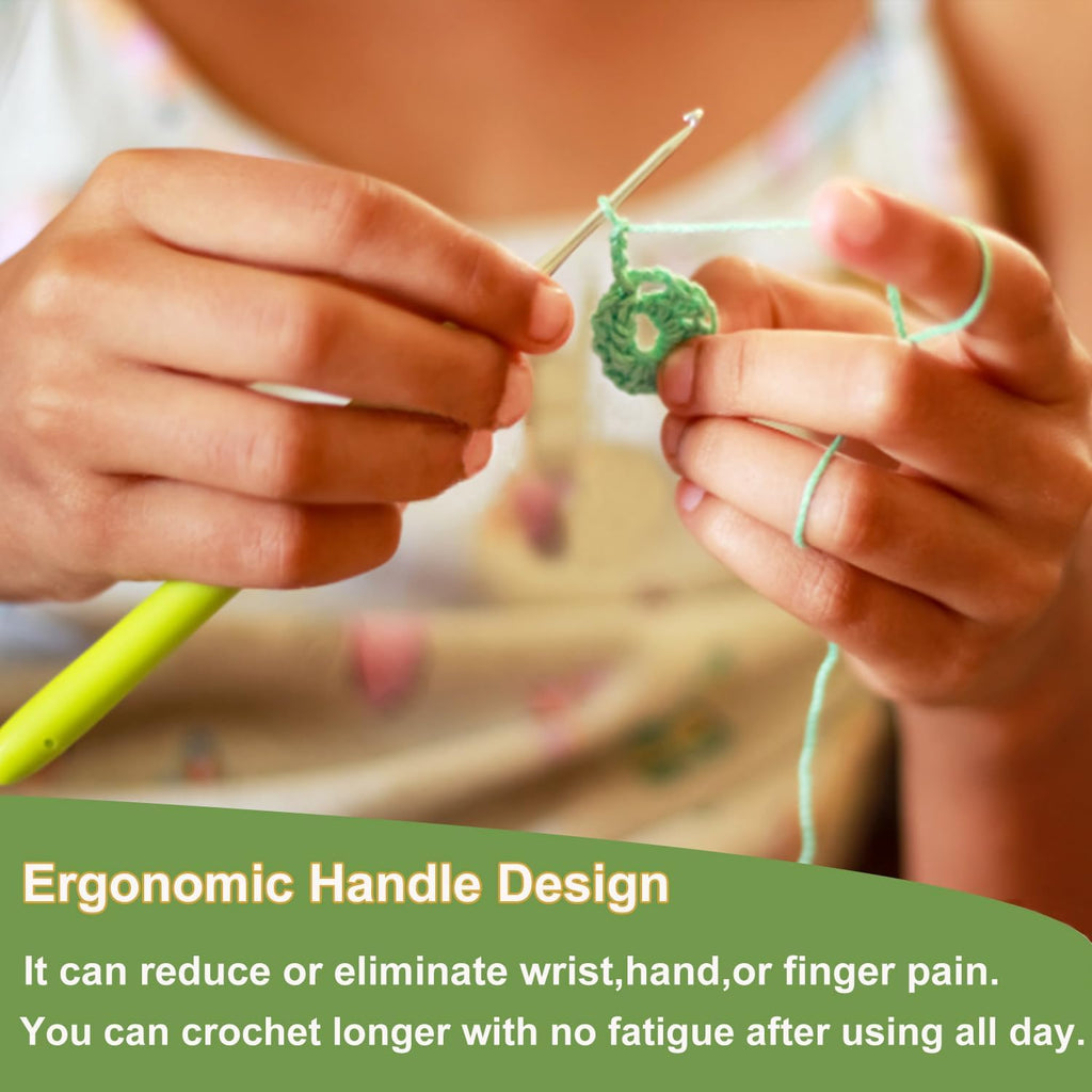 Hobekoee Size E/3.5mm Crochet Hook Ergonomic Handle for Arthritic