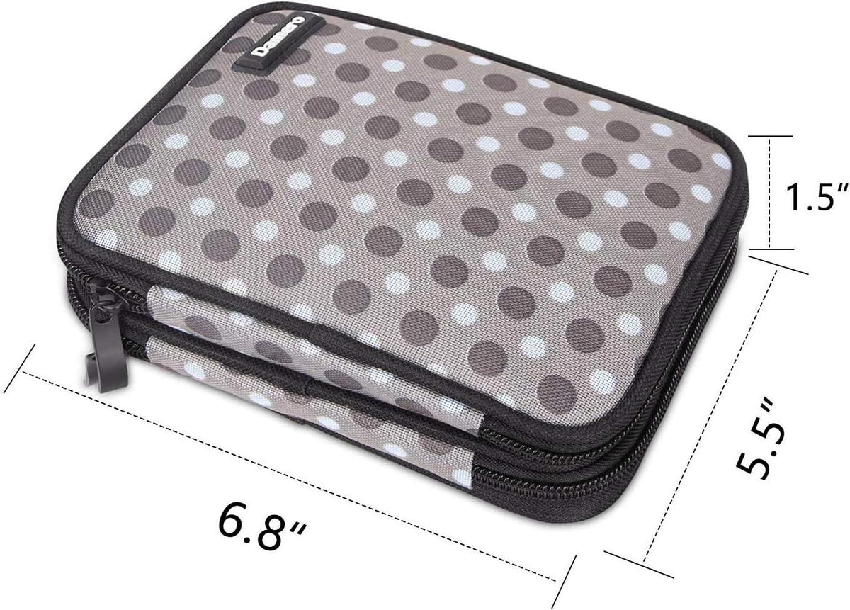 Damero Crochet Hook Case Organizer Empty, Medium, Gray Dots